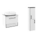 IMPRESE BLACK EDGE комплект мебели 70см, белый: тумба подвесная + умывальник накладной + пенал подвесной, (f32117W(3))