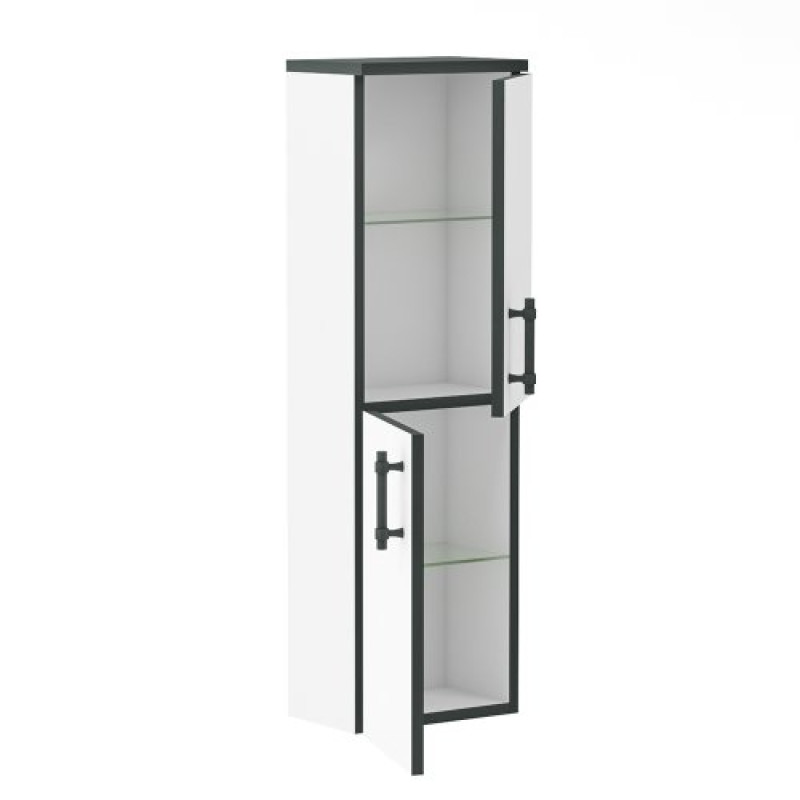 IMPRESE BLACK EDGE комплект мебели 70см, белый: тумба подвесная + умывальник накладной + пенал подвесной, (f32117W(3))