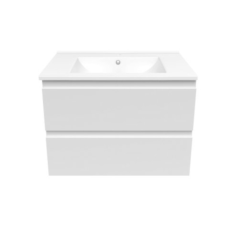 VOLLE LEON 2.0 комплект мебели 60см белый: тумба подвесная, 2 ящика + умывальник мебельный арт 13-01-060B, (1915.306101)