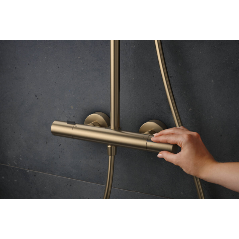 Hansgrohe PULSIFY S PURO Showerpipe душова система 260 з термостатом, колір шліфованна бронза, (24237140)