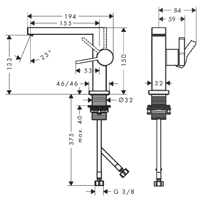 Hansgrohe TECTURIS E змішувач для умивальника 110, одноважільний, CoolStart, push-open, колір шліфованна бронза, (73020140)