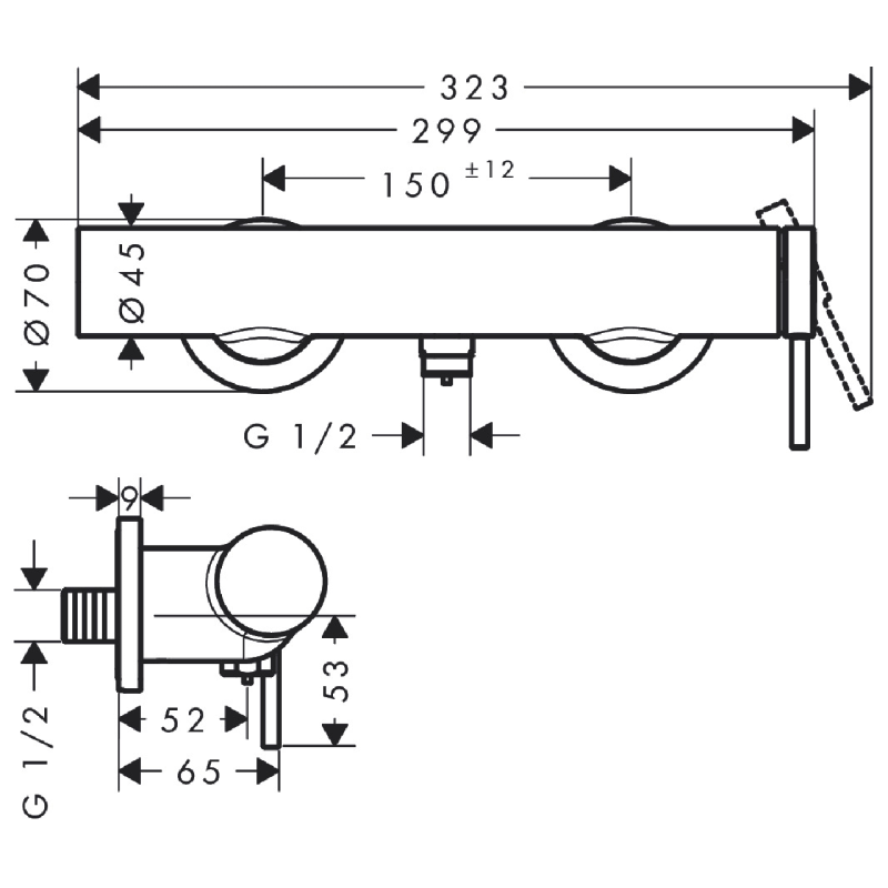Hansgrohe TECTURIS Sзмішувач для душу, одноважільний, шліфованна бронза, (73622140)