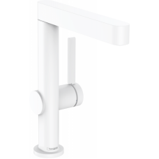 Hansgrohe FINORIS змішувач для умивальника 230, з поворотним виливом, зі зливним гарнітуром push-open, білий матовий, (76060700)