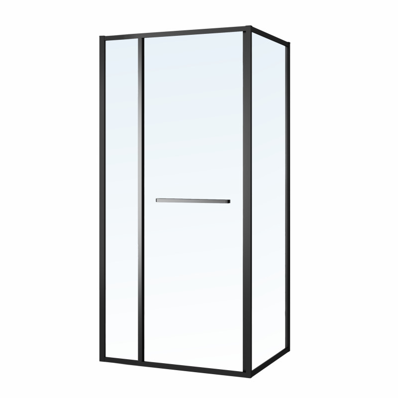 VOLLE CRUZE душова кабіна 90*90*200см, тип дверей COME IN, чорний профіль, прозоре скло, (1047.124704)