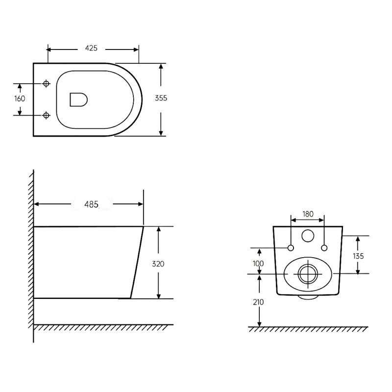 VOLLE SOTA 2.0 vortice підвісний унітаз, сидіння duroplast, (1348.DI1000)