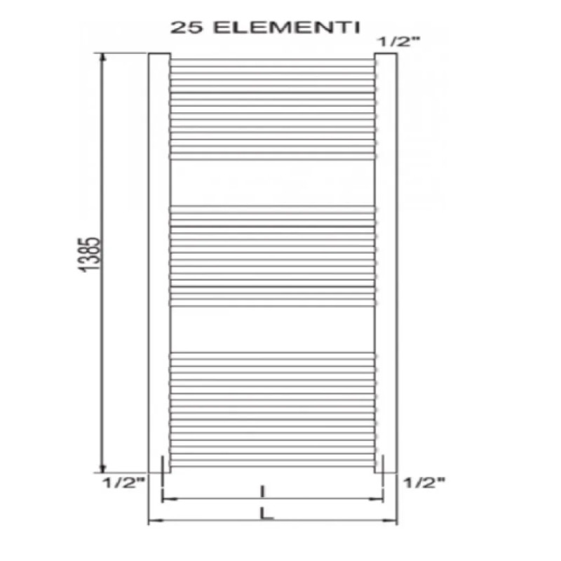 CORDIVARI Полотенцесушитель RDT Lisa 22 550/1400 белый (3551646101011)