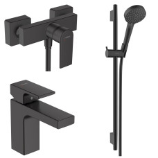 Hansgrohe VERNIS SHAPE набір змішувачів для душу, раковина 100 (71561670+71650670+26423670), колір чорний матовий, (71561333)