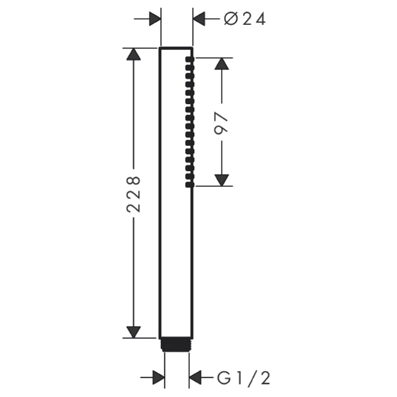 Hansgrohe PULSIFY Sручной душ 1 режим, Ecosmart +,цвет черный матовый, (24126670)