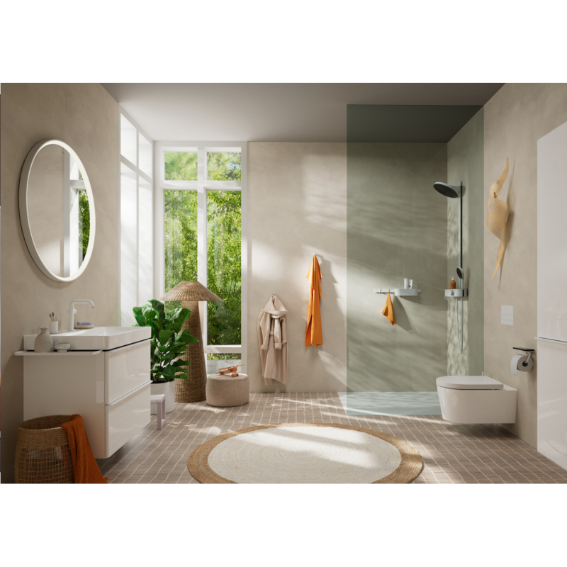 Hansgrohe TECTURIS S смеситель для умывальника 150, однорычажный,CoolStart,EcoSmart+ , push-open, цвет белыйматовый, (73340700)