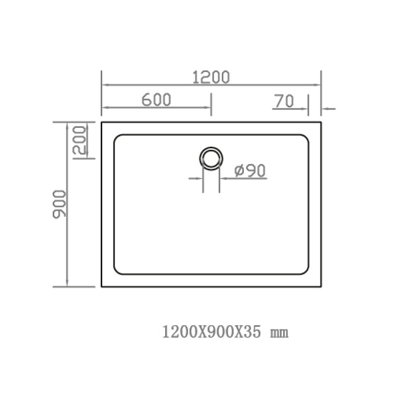 VOLLE COMPUESTO поддон 120*90*3,5см прямоугольный, (4487.13129007)