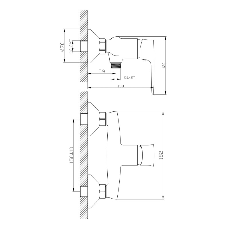 IMPRESE набір душовий, LABE змішувач для душу, гарнітур душовий (15175+f03800101DQ), хром, (SET20230913)