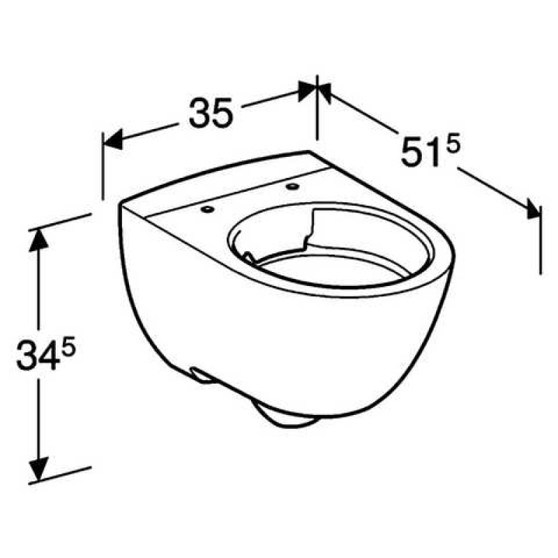 Geberit MODO Square унітаз підвісний Rimfree, воронкоподібний, закрита форма, (502.826.00.1)