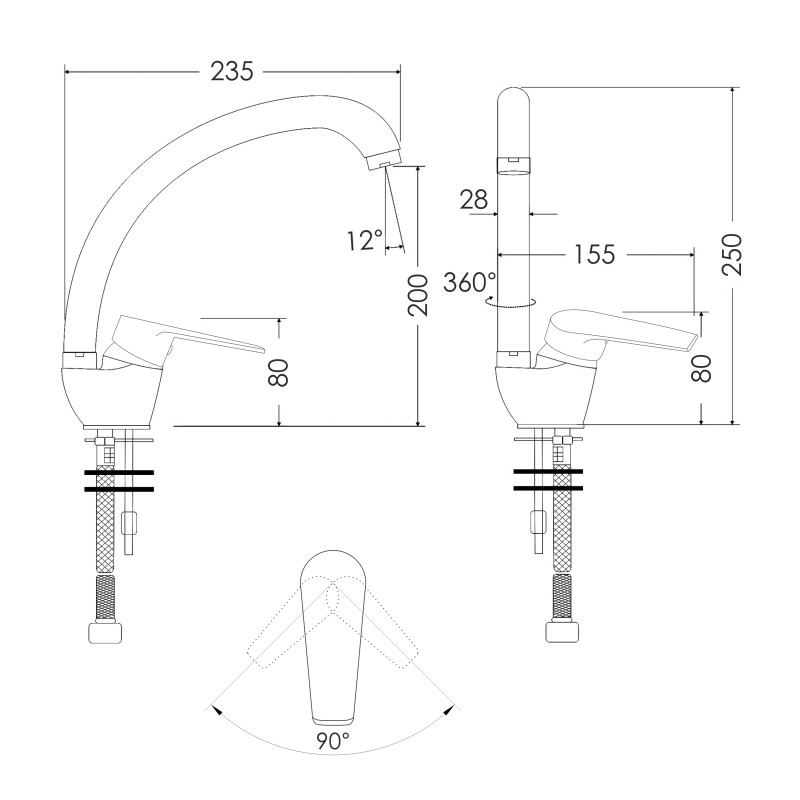 IMPRESE KRASA смеситель для кухни, хром, (f03408601AB)
