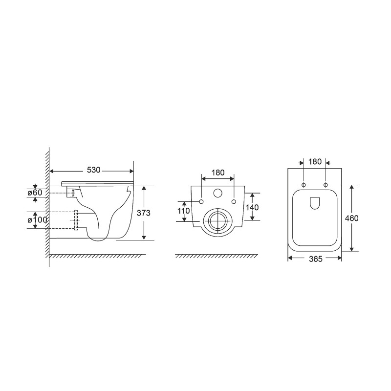 IMPRESE BILOVEC унитаз подвесной (53*36*35 см, twist, сиденье duroplast), (с06800903)