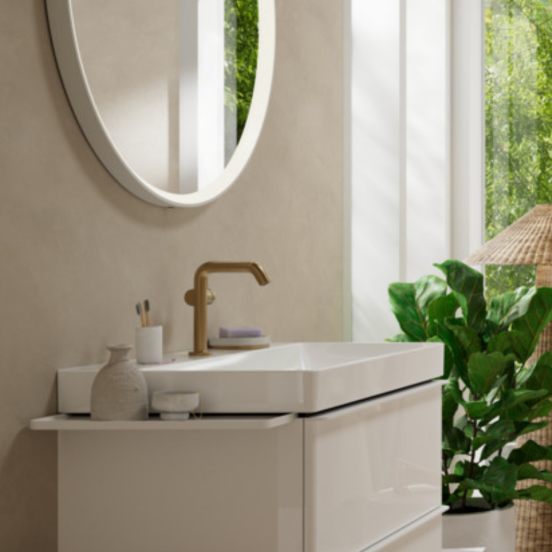 Hansgrohe TECTURIS S смеситель для умывальника 150, однорычажный,CoolStart,EcoSmart+ , push-open, цвет шлифованная бронза, (73340140)