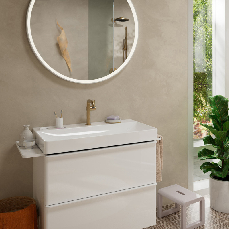 Hansgrohe TECTURIS S смеситель для умывальника 150, однорычажный,CoolStart,EcoSmart+ , push-open, цвет шлифованная бронза, (73340140)