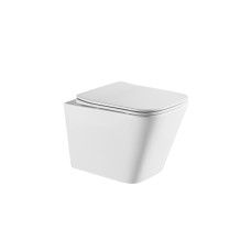 IMPRESE KUBIK Rimless унитаз подвесной 49*34*36,5см, сиденье твердое Slim slow-closing, (c06810203)