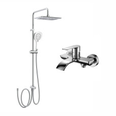 IMPRESE душовий набір, змішувач для ванни VYSKOV, душова система без змішувача BILA DESNE (10340+T-00301SQ), хром, (SET20230608)