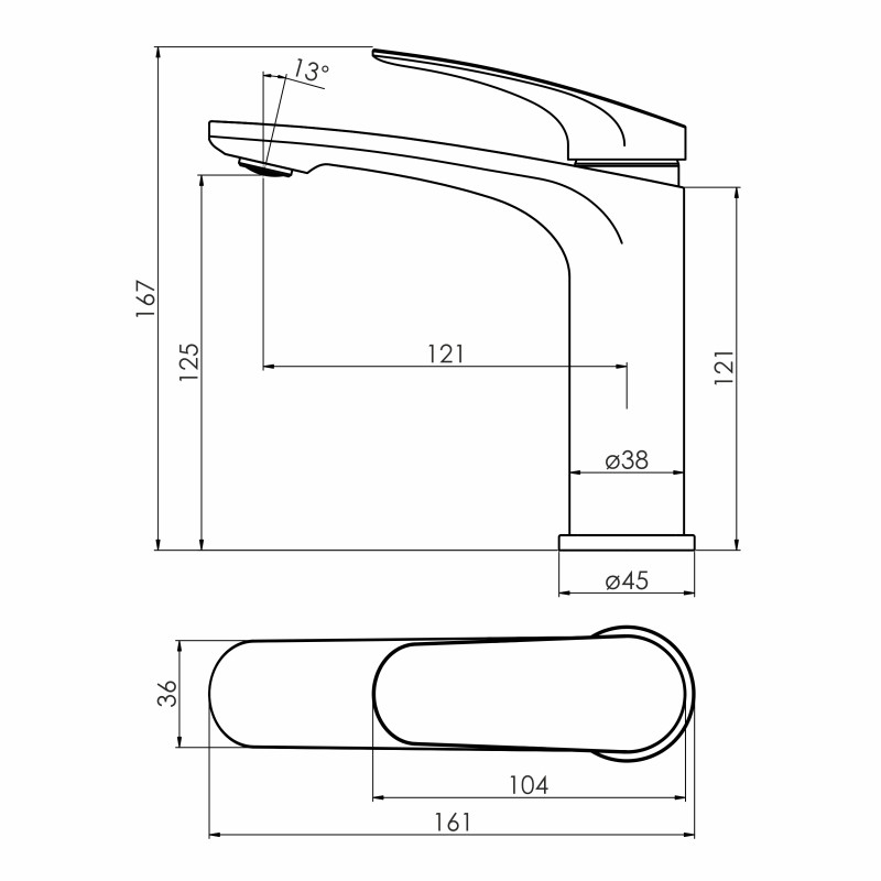 IMPRESE PERLA смеситель для умывальника, хром, 25 мм, (f03508001CA)