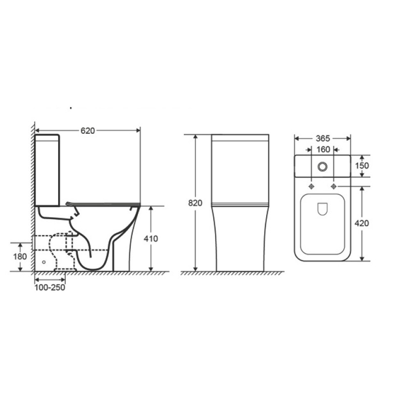 IMPRESE KARLOV унитаз напольный с бачком (62*36,5*82см, rimless, сиденье duroplast), (c06207603)