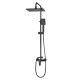 IMPRESE MODUS система душова (змішувач для душа, душ 290*190 мм ABS, лійка 110*80 мм 3 режими, штанга 140 см, шланг 1500 мм SS), чорний матовий, (f03008210SS)