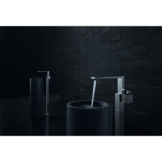 Axor EDGE змішувач для умивальника, одноважільний, підлоговий, зі зливним гарнітуром push-open, Diamond cut, хром, (46041000)