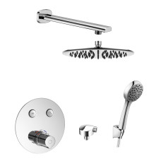 IMPRESE система душова, прихований монтаж, термостат з кнопками CENTRUM, верхній душ Ø250мм (S250SS6+S1011001+SH01-300B+VRB-15410Z+HC01), хром, (SET20220106)