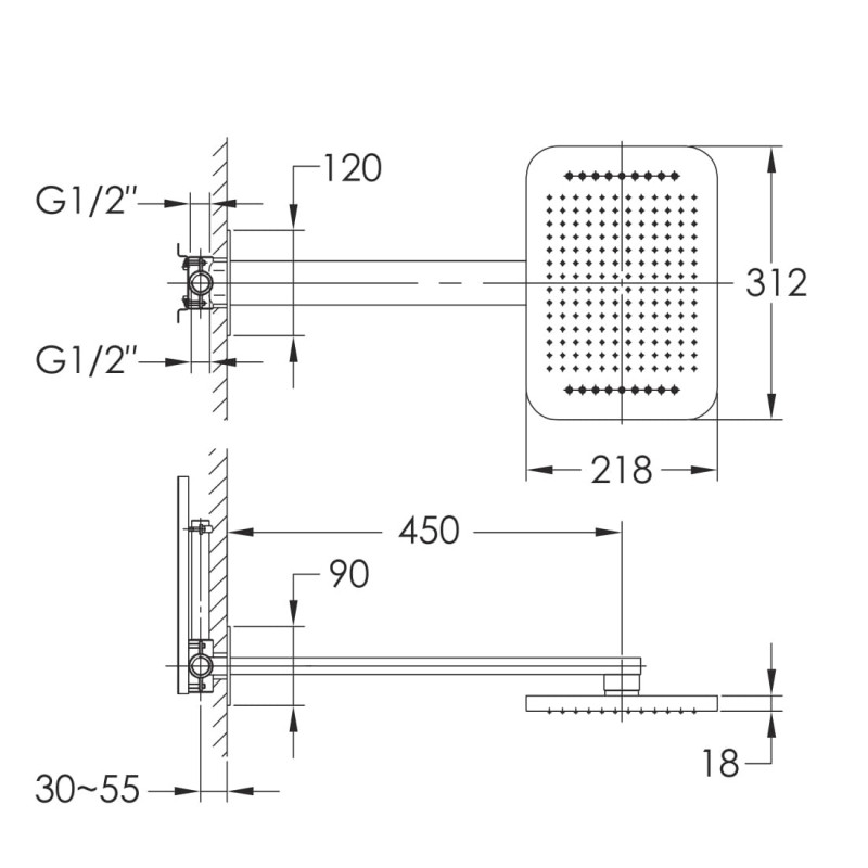 IMPRESE SMART CLICK система душова прихованого монтажу, змішувач 3 функції, форма Q (ZMK101901101(NO:1-2)+ZMK101901101(NO:2-2)+ZMK101901202+ZMK101901221), хро, (ZMK101901246)