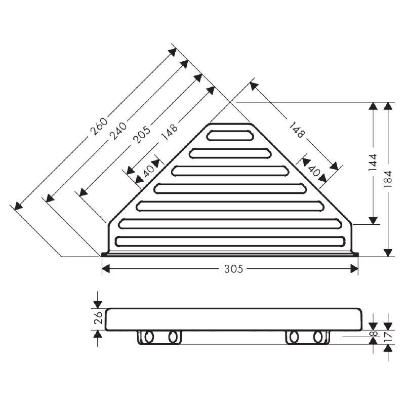 Hansgrohe ADDSTORIS угловая корзинка, черный матовый хром, (41741340)