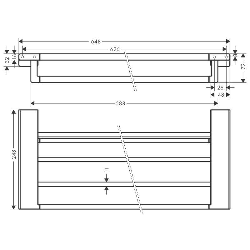 Hansgrohe ADDSTORIS полка з тримачем для рушників, колір білий матовий, (41751700)