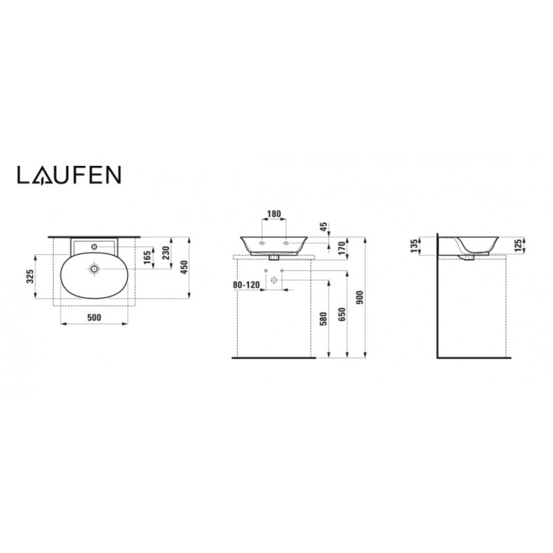 Laufen NEW CLASSIC умывальник 50см, (H8168520001041)
