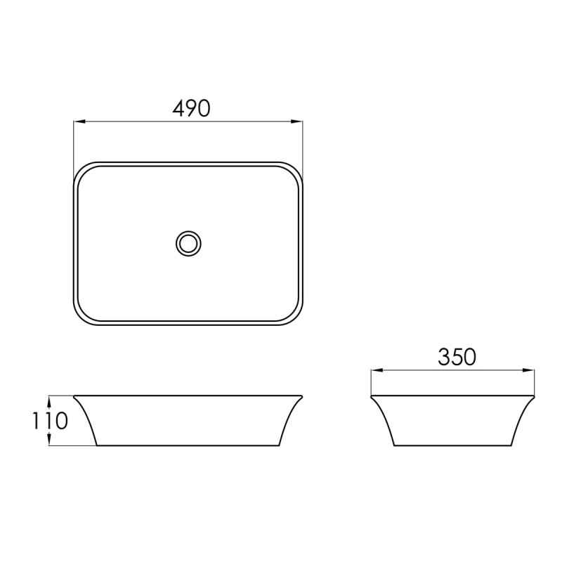 IMPRESE ELANTA умивальник накладний 49*35*11см, (i11521)