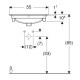 Geberit SELNOVA SQUARE умивальник 55*53,8*48см, вбудований,отвір під змішувач у центрі, перелив, (500.993.00.1)