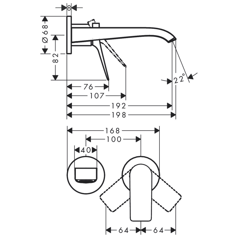 Hansgrohe VIVENIS смеситель для умывальника, СМ, излив 19,5см, белый матовый, (75050700)