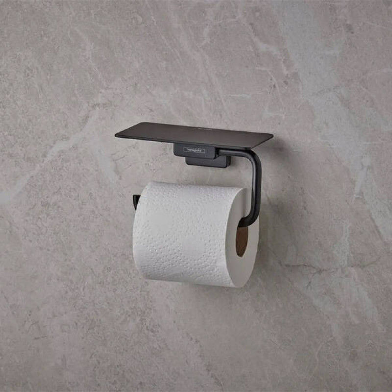 Hansgrohe ADDSTORIS тримач туалетного папіру, з поличкою для телефону, колір чорний матовий, (41772670)