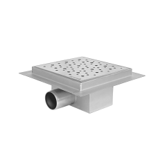 IMPRESE i-FLOW S трап водовідвідний, сухий затвор, AISI 304, відведення Ø40/50, решітка перфорована i04, 150*150 мм, (d44150S04)