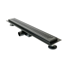 IMPRESE i-FLOW SS трап водовідвідний лінійний, AISI 304, решітка перфорована "лінія", 700 мм, чорний матовий, (d44700SB07)