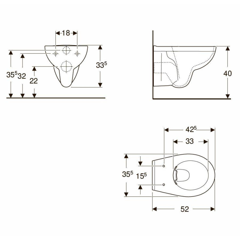 KOLO Унітаз підвісний REKORD K99033000, Польша (K99033000)