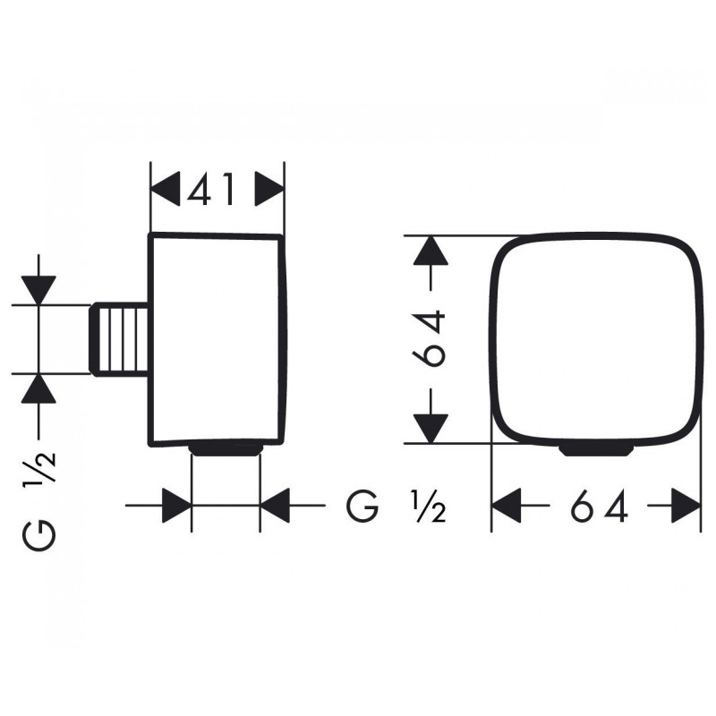 Hansgrohe FIXFIT шланговое подсоединение, цвет покрытия белый матовый, (26457700)