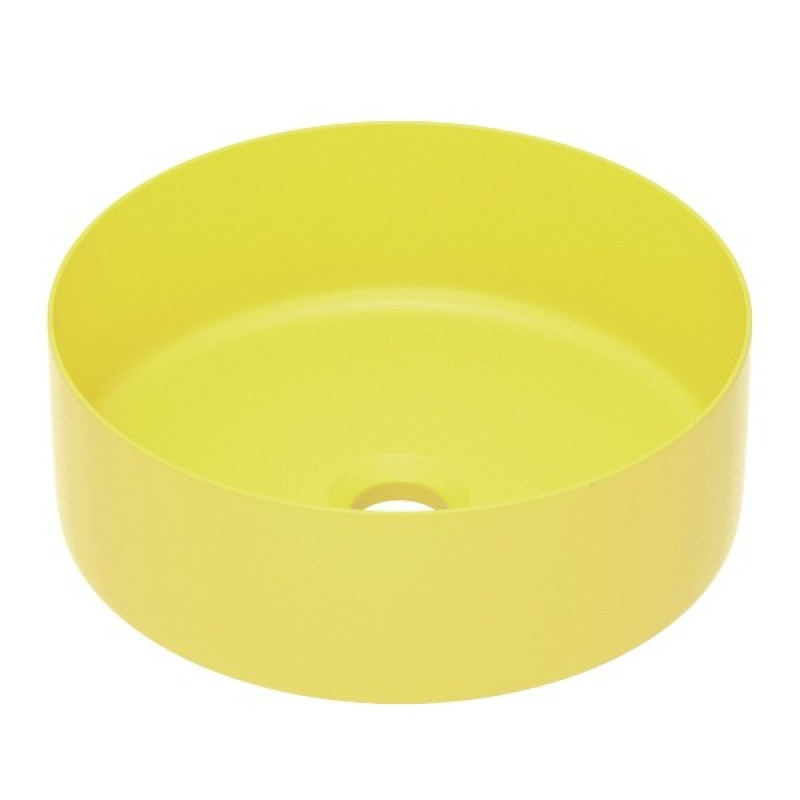 IMPRESE Умывальник накладной 35,8*35,8*13,7см круглый, matt yellow, (i11102MY)