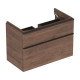Geberit SMYLE SQUARE тумба для умывальника 88,4*61,7*47см, с 2мя ящ., орех тёмный/меламин со структурой дерева, лава/с матовым порошковым покрытием, (500.354.JR.1)