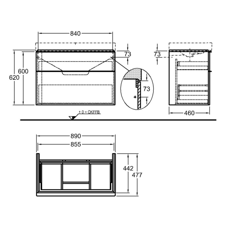 Geberit Тумба для ванної кімнати ICON 840392000, (840392000)