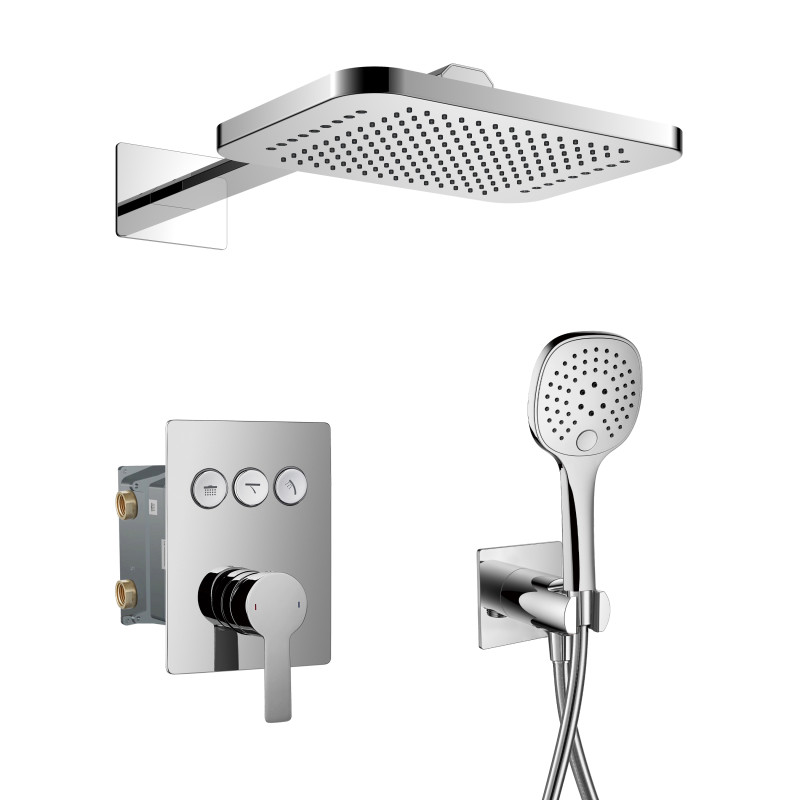 IMPRESE SMART CLICK система душова прихованого монтажу (ZMK101901202 + ZMK101901100 + ZMK101901101(NO:1-2) + ZMK101901101(NO:2-2)), хром, (ZMK101901206)