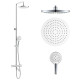 IMPRESE CENTRUM SR система душова (термостат для ванни, верхній душ 255 мм ABS коло, ручний душ 130 мм 3 режими, шланг 170 см) білі кришки, хром, (T-10261SR)