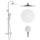 IMPRESE CENTRUM SR система душова (термостат для душа, верхній душ 255 мм ABS коло, ручний душ 130 мм 3 режими, шланг 170 см) білі кришки, хром, (T-15261SR)