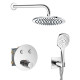 IMPRESE CENTRUM система душова прихованого монтажу (термостат для душа, верхній душ 200 мм, тримач душа 304 мм, ручний душ, шланг, тримач), хром, (VR-52400)
