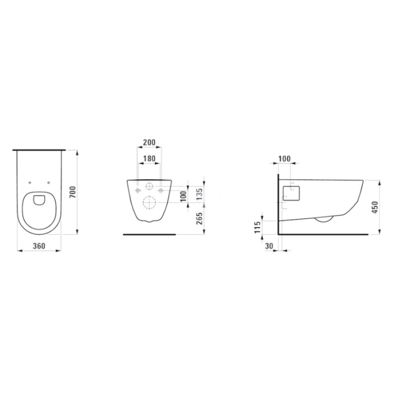 Laufen PRO LIBERTY унiтаз 36*70см, пiдвiсний, для людей з обмеж. можливостями, (H8219600000001)