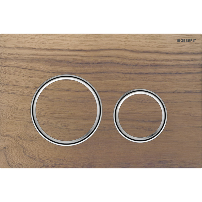 Geberit SIGMA50 ROUND змивна клавіша для подвійного змиву, хромований /горіх чорний, (115.884.JX.1)