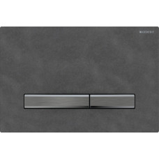 Geberit SIGMA50 SQUARE змивна клавіша для подвійного змиву, чорний хром /сланець Mustang, (115.671.JM.2)