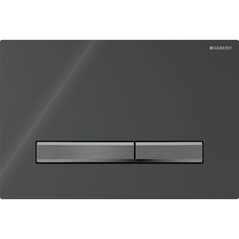 Geberit SIGMA50 SQUARE змивна клавіша для подвійного змиву, чорний хром /чорний, (115.671.DW.2)